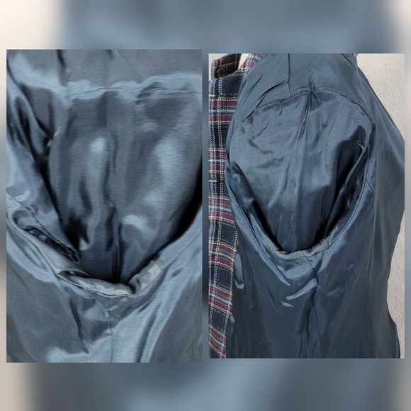 Charter Club Women's 12/14 Vintage 100% Wool Classic Retro Navy Plaid Skirt Suit - Picture 11 of 16